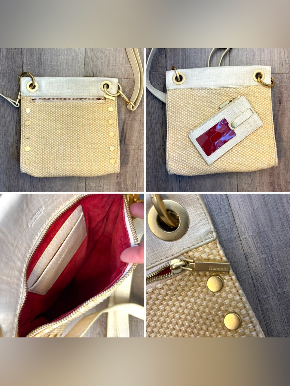 Hammitt Tony Medium Raffia Crossbody + Matching 110 North Wallet Set